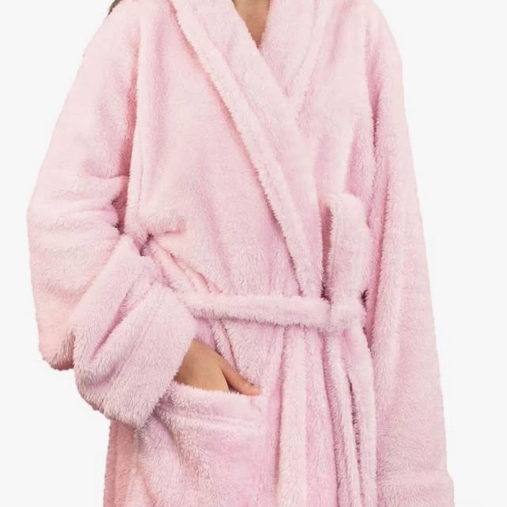 Cozy Pink Plush Bathrobe